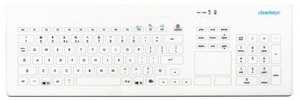 Kapazitive Premium Glas-Tastatur - CLEANKEYS-CK4 SERIE TKR-103-TOUCH-KGEH-VESA-WHITE