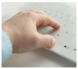 GETT Kapazitive Premium Glas-Tastatur CLEANKEYS-CK4 SERIE TKR-103-TOUCH-KGEH-VESA-WHITE