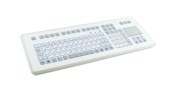 GETT Folienabgedeckte Tastatur mit integriertem Touchpad TKS-105C-TOUCH-KGEH